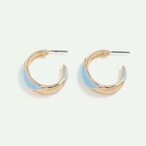 Blue enamel hoops gold tone